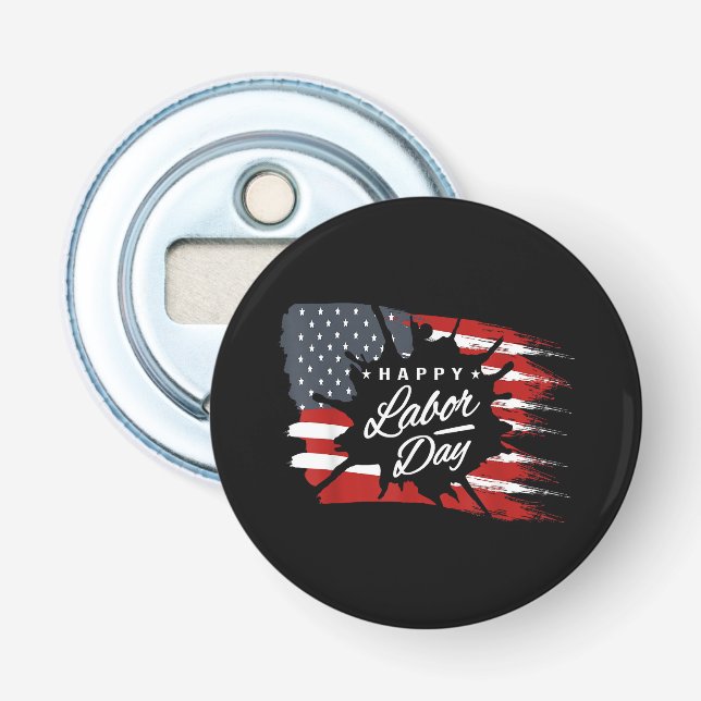 Glad arbetsdag present amerikansk flagga flasköppnare (Framsidan)