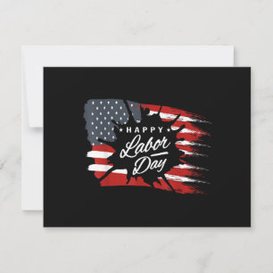 Glad arbetsdag present amerikansk flagga spara datumet