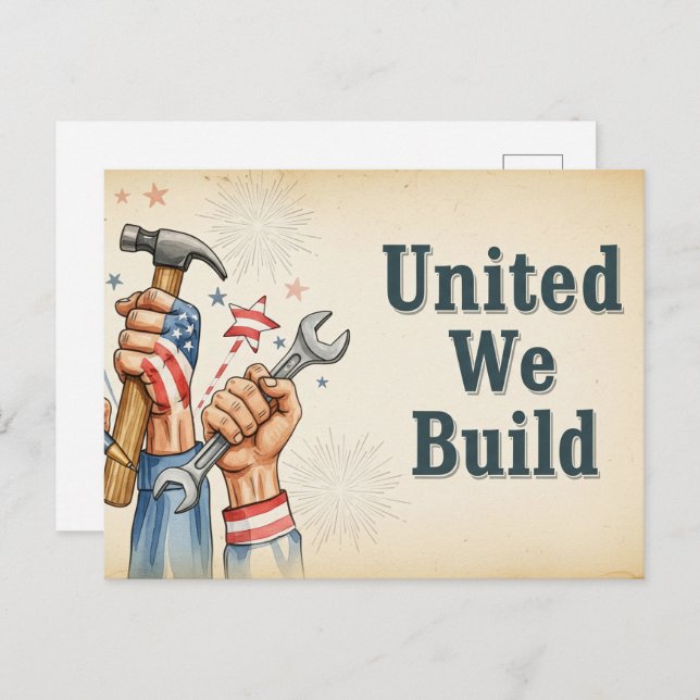 Glad arbetsdag vykort (Fram/baksida)