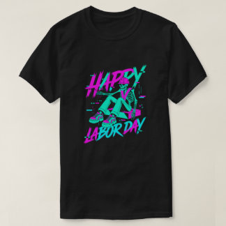 Glad arbetsdagstypografi Unikt T-shirt-design T Shirt