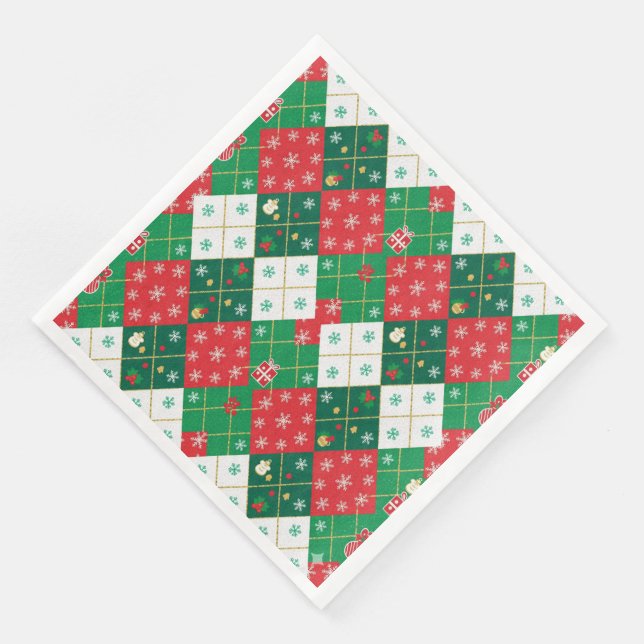 Glad Argyle Julstämning Pappersservett (Hörn)