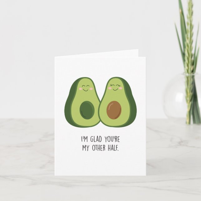 Glad att du är mitt andra halv Avocado-årskort Kort (Framsida)
