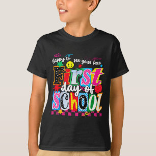 Glad att se ansikte tillbaka till skolan första da t shirt