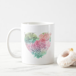 Glad att vara mig Blommigt hjärta Kaffemugg