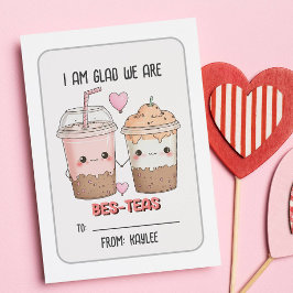Glad att vi är Bes-teas KID Valentines day Classro Anteckningskort