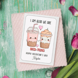 Glad att vi är Bes-teas KID Valentines day Classro Anteckningskort