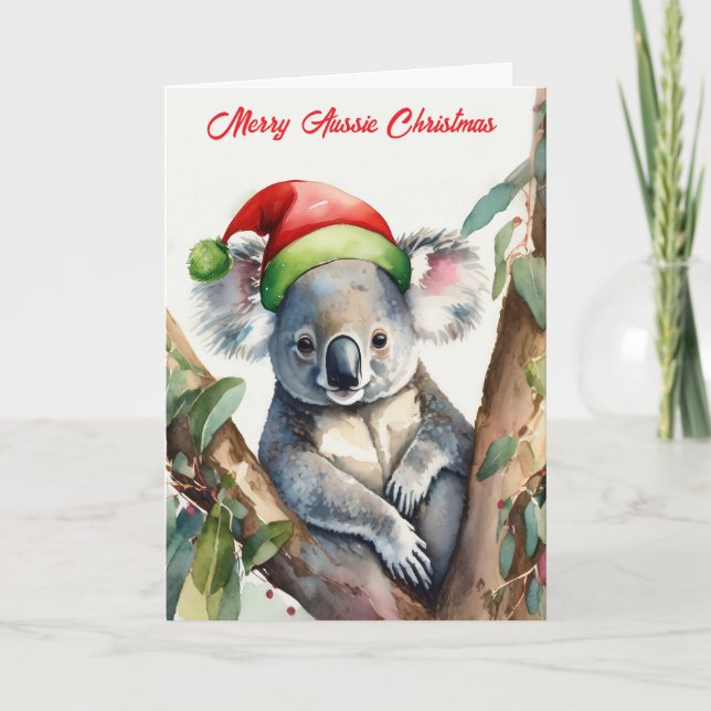 Glad Aussie jul Koala  Kort (Framsida)