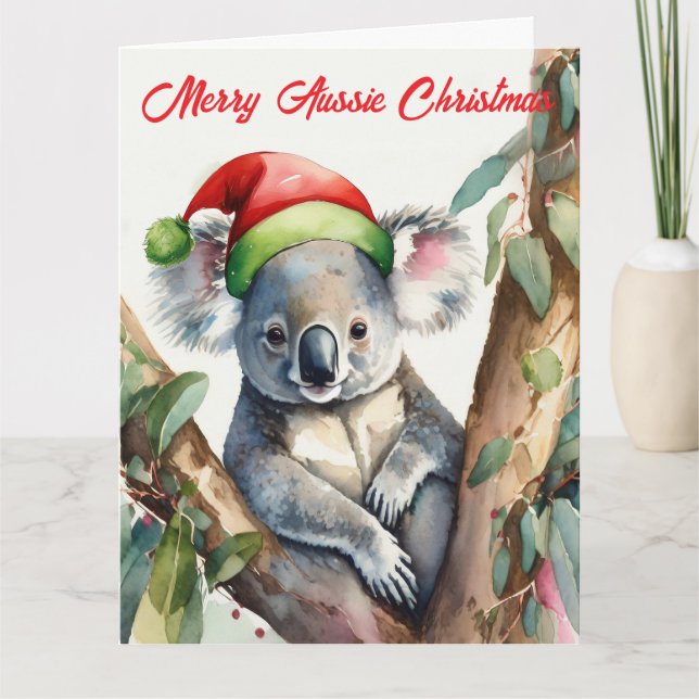 Glad Aussie jul Koala  Kort (Framsida)
