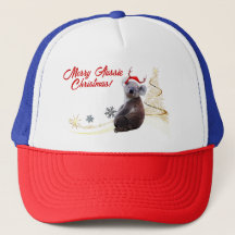 Glad Aussie jul Koala med jultomte hatt