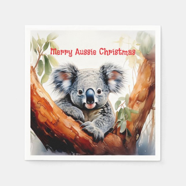 Glad Aussie jul koala  Pappersservett (Framsidan)