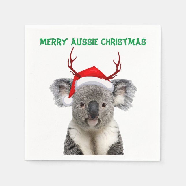 Glad Aussie jul koala  Pappersservett (Framsidan)