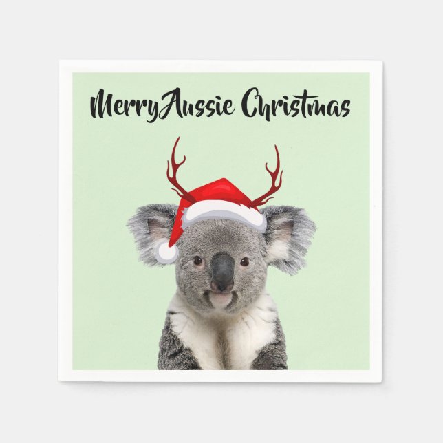 Glad Aussie Jul Koala  Pappersservett (Framsidan)