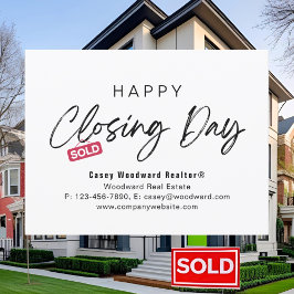 Glad avslutningsdag Realtor Minimalistisk Personli Vykort