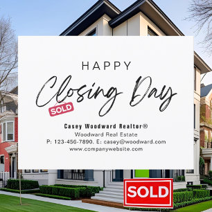 Glad avslutningsdag Realtor Minimalistisk Personli Vykort