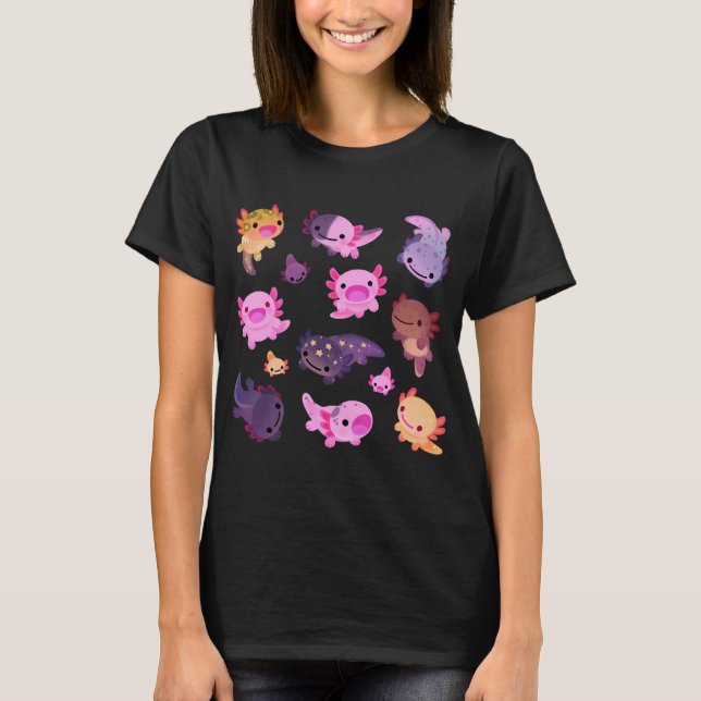Glad axolotl överdimensionerad t-shirt (Framsida)