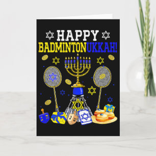 Glad Badmintonukkah Badminton Spelare Fan Hanukkah Kort
