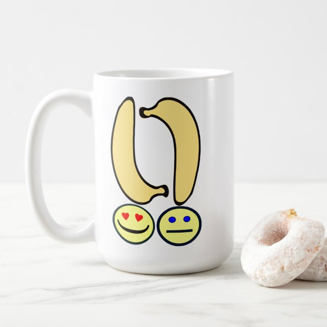 Glad Banan vs Ledsen Banan  Kaffemugg (Med munk)