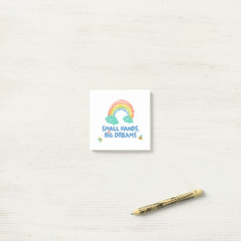 Glad barn dag Små händer, Stora Drömmar Post-it Block