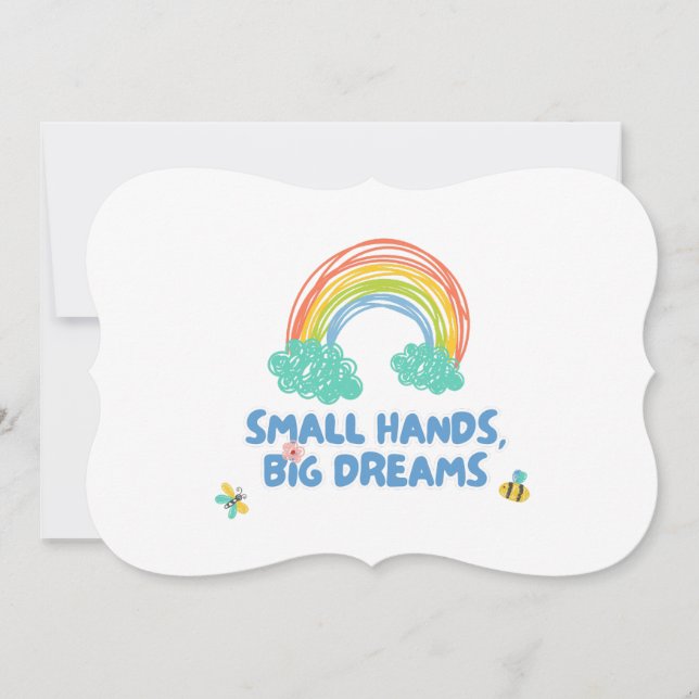 Glad barns dag Små händer, stora drömmar Anteckningskort (Framsida)