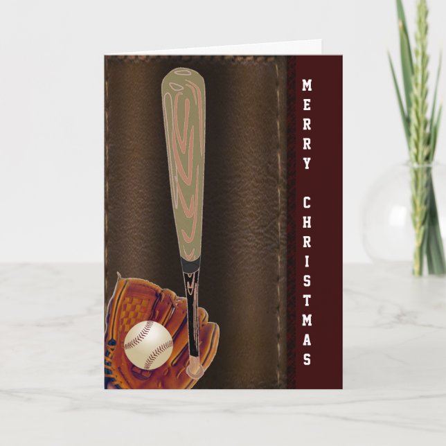 Glad baseballjul helgkort (Framsida)