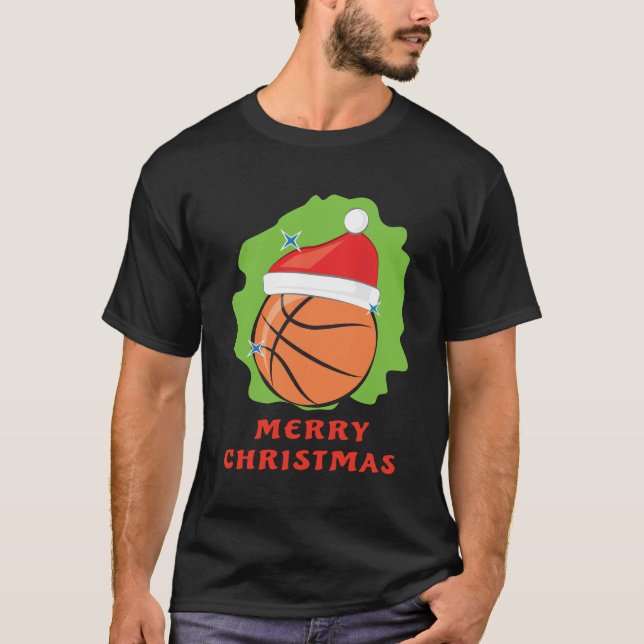 Glad basketbolljul - Roligt T Shirt (Framsida)
