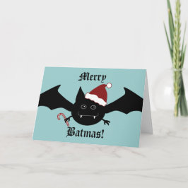 Glad Batmas enfaldig gotisk fladdermössjul Helgkort