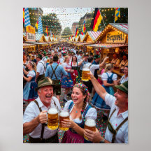Glad bayersk Oktoberfest-scensaffisch