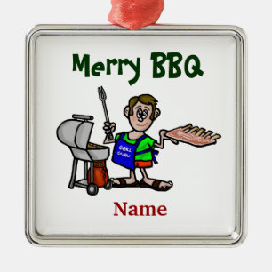 Glad BBQ-manmatlagning Ribs julprydnaden Julgransprydnad Metall