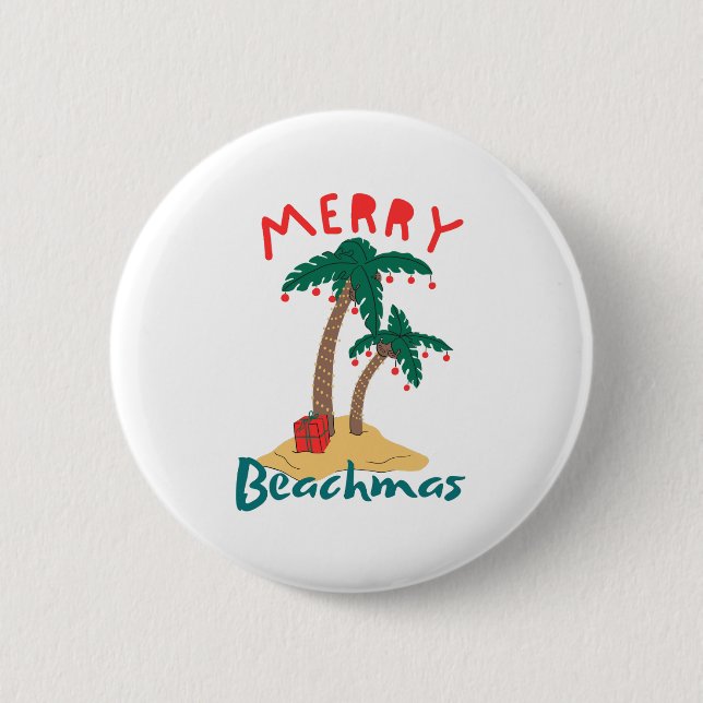 Glad Beachmas Jul i juli Knapp (Framsida)