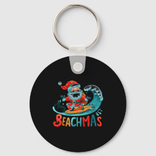 Glad Beachmas Tomte Surfande Retro Design Nyckelring