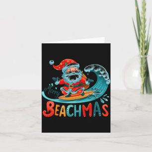 Glad Beachmas Tomte Surfing Retro Design Kort
