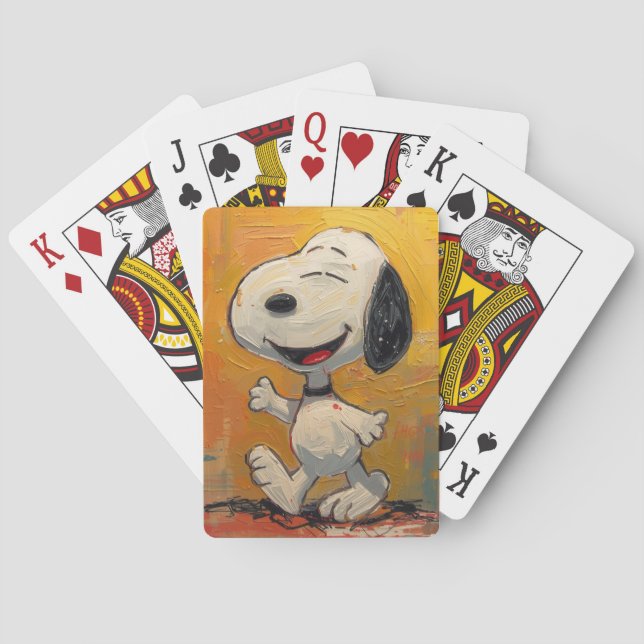Glad Beagle Hund Pop Art Målning Casinokort (Baksidan)