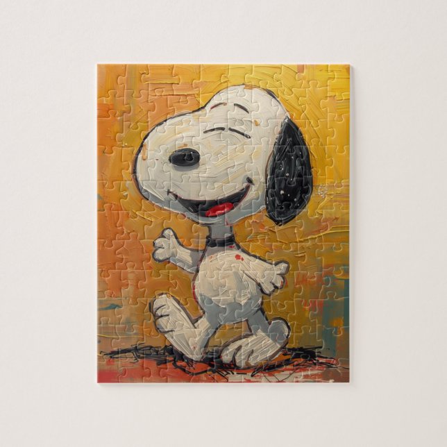 Glad Beagle Hund Pop Art Målning Pussel (Vertikal)
