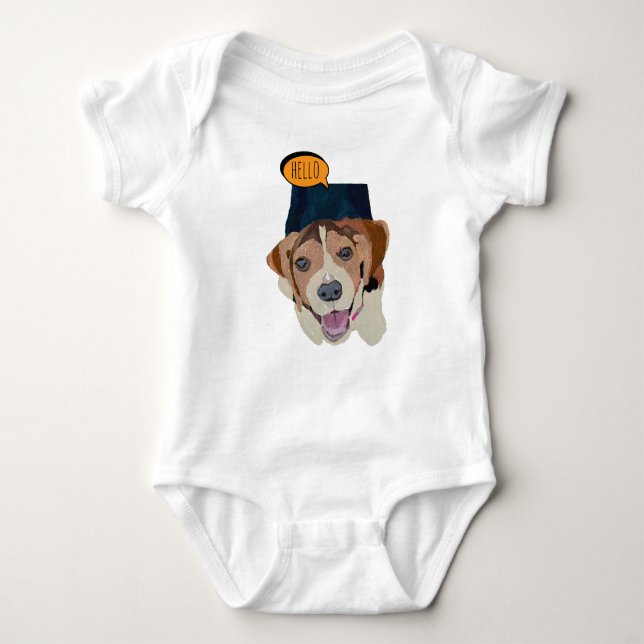 Glad Beagle i Färgskiss T Shirt (Framsida)