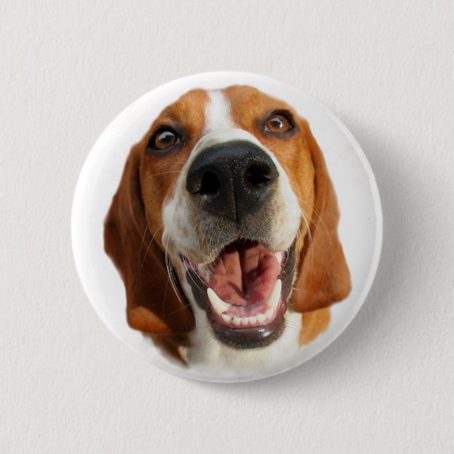 Glad Beagle Pinback Knapp (Framsida)