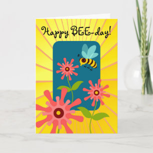 Glad BEE-dagen Födelsedag med Bina och Blommor Kort