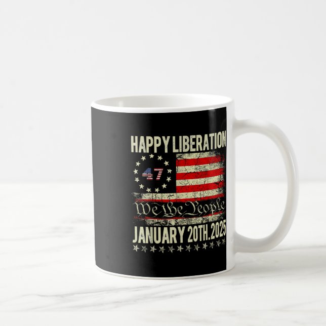Glad befrielsedag Tee President Trump deklarerar  Kaffemugg (Höger)