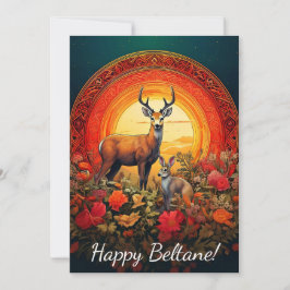 Glad Beltane Hjort & Harkort Julkort