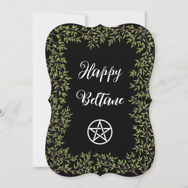 Glad Beltane Pentacle Inbjudan (Framsida)