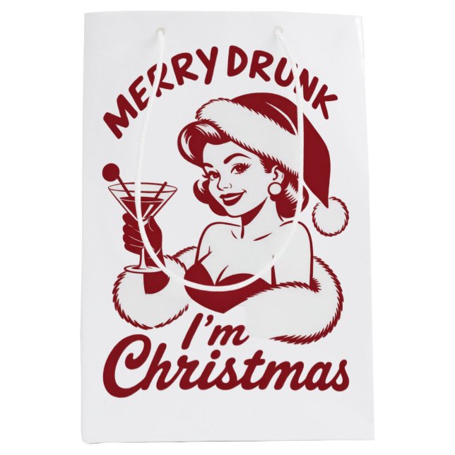 Glad Berusad Jag Är Jul Cocktail Snarkig Drickande (Framsidan)