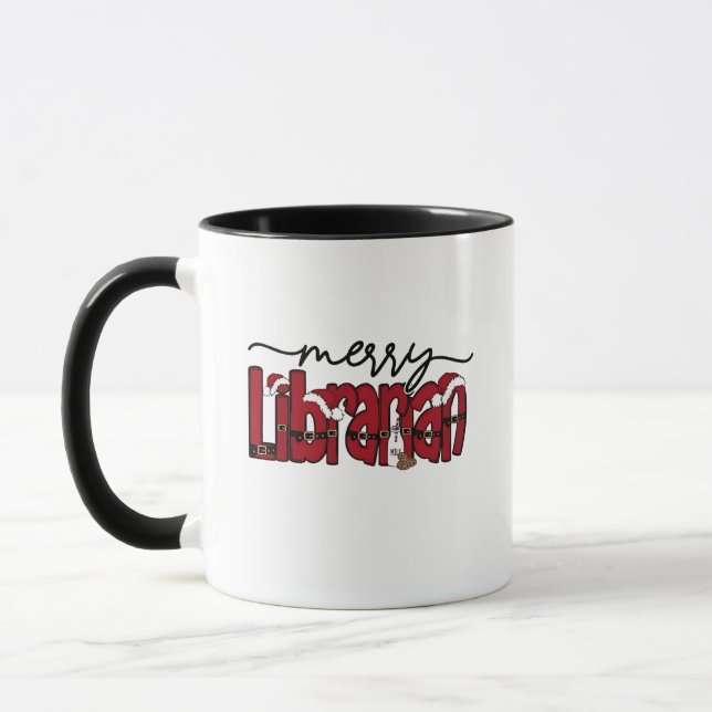 Glad bibliotekarie Jul bokälskare bibliotek  Mugg (Vänster)