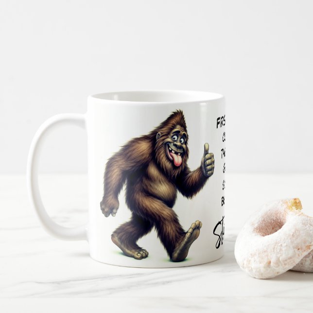 Glad Bigfoot Sasquatch Frukost Kaffe Kaffemugg (Med munk)