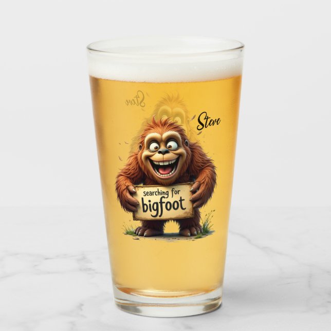 Glad Bigfoot Sasquatch Mugshot Sök Team  Glaskopp (Baksida fylld)