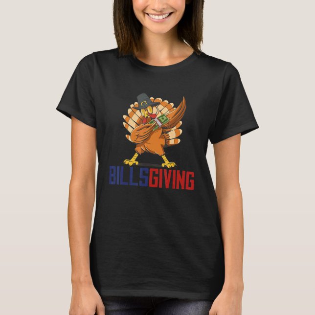 Glad BillsGiving Kyckling Dabbar Kalkon 2 T Shirt (Framsida)
