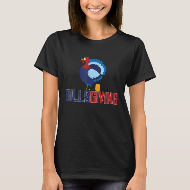 Glad BillsGiving Kyckling Dabbar Kalkon 6 T Shirt (Framsida)