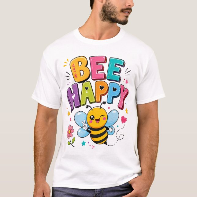 Glad bin glad grafik t-shirt | Rolig design (Framsida)