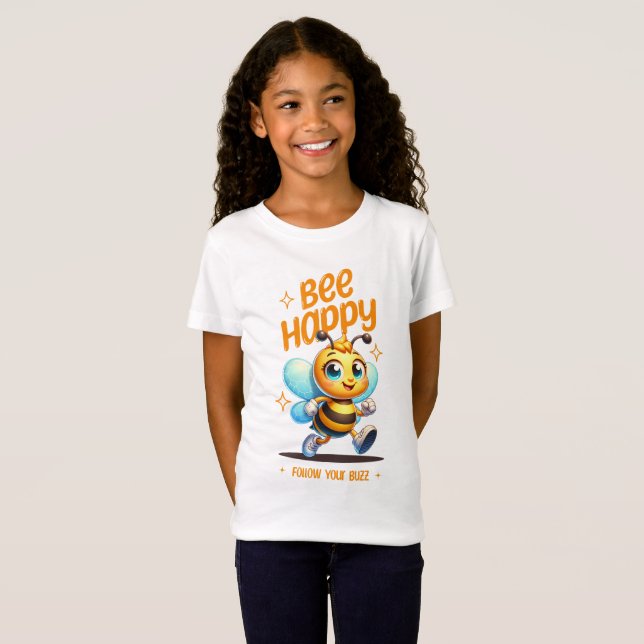 Glad Bin Söt Bin Följ Din Svärm T Shirt (Hel framsida)