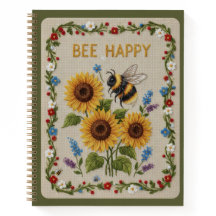 Glad Bin Vävd Humla & Solrosor Blommig