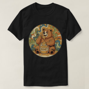 Glad Björn Äter Honung - Groovy Naturkonst T Shirt