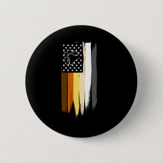 Glad björn målad stars och stripes knapp